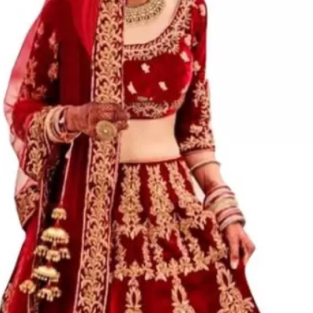 New Semi-Stitched Lehenga, Choli, Dupatta